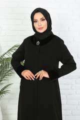 Kürklü Fermuarlı Kışlık Ferace 3
