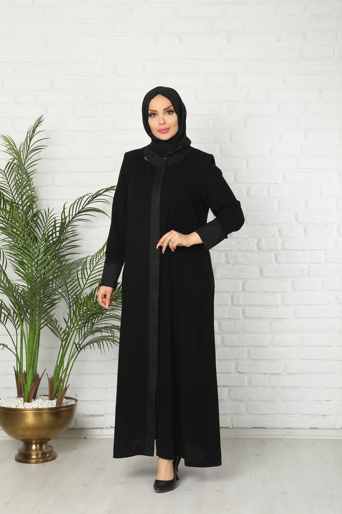 Medine İpeği Fermuarlı Yazlık Ferace
