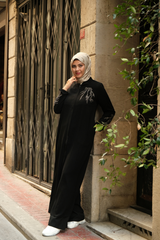 Taş İşlemeli Abaya - Lüks Yazlık Dökümlü Ferace 2