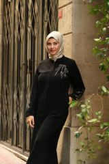 Taş İşlemeli Abaya - Lüks Yazlık Dökümlü Ferace banner